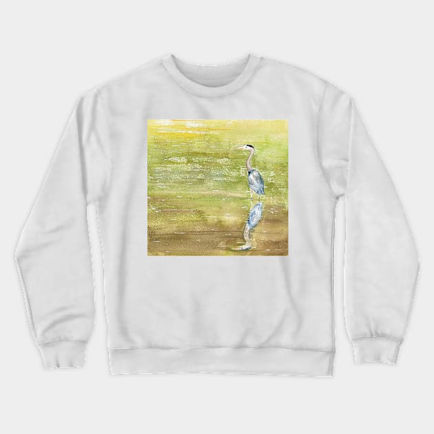 Great Blue Heron Reflects Crewneck Sweatshirt by ElizaC